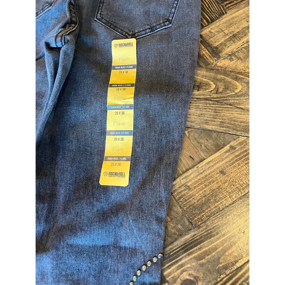 Rock & Roll Cowgirl High Rise Flare Jeans Women 26x36 Western Aztec Boho Retro - Picture 13 of 15